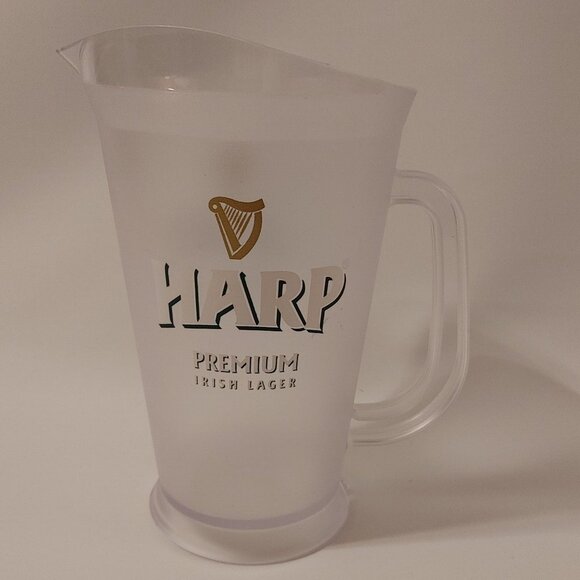 LARGE HARP Premium Irish Lager Acrylic Beer Pitcher Frosted - Picture 1 of 6